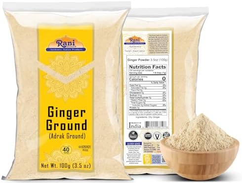 Rani Ginger (Adarak) Powder Ground, Spice 3.5oz (100g) ~ All Natural | Vegan | Gluten Friendly | NON-GMO | Kosher | Indian Origin