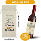 Sazuwu Happy 85th Birthday Gifts Wine Bag Birthday Gifts for Men 85 Years Old Inspirational Birthday Quotes Wine Accessories Gifts for Wine Lovers Born in 1939 Gifts for Turning 85