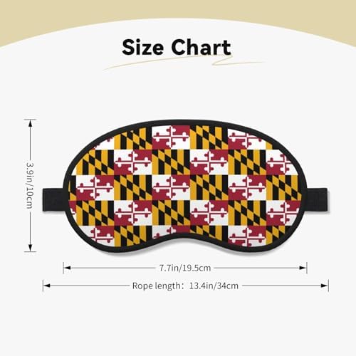 Maryland State Flag Sleep Mask 100% Light Blocking Eye Mask for Sleeping, Sleep Mask for Unisex for Travel/Nap