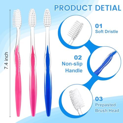 200 pcs Prepasted Disposable Toothbrushes Bulk Individually Wrapped Pre Pasted Soft Bristle Tooth Brush Set Travel Toothbrushes for Homeless Gift Hotel Camping Travel