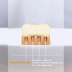 Shampoo Bar and Sponge Holders for Shower – Self-Draining Bamboo Soap Dish Tray, 2 Pack Wooden Soap Saver Racks for Conditioner Bars, Razor, Sink, Bathroom, Kitchen, or Travel