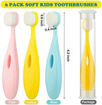 Patelai 6 Pieces Kids Extra Soft Nano Toothbrush Children Bristles Children Micro Nano Manual Toothbrush Set with 20000 Bristles for Age 3and Above Boys Girls Protecting Cleaning(Cute Style)