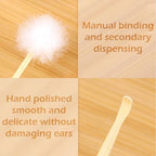 Treela 8 Pcs Bamboo Ear Picker Ear Cleaning Spoon Cute Doll Goose Feather Wood Pick Chinese Scraper Wax Removers Cleaning Tool for Adult(170mm,Classic Style)