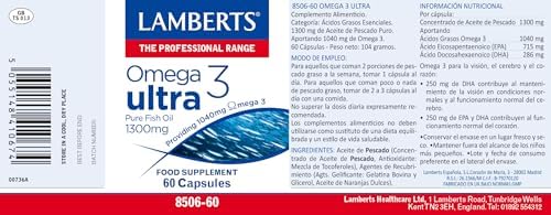 Lamberts Omega 3 Ultra - Pure Fish Oil 1300mg - 60 Capsules