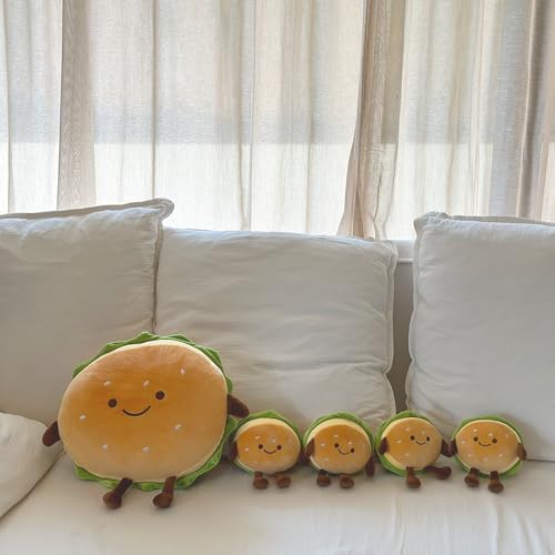 Goylmc Hamburger Plush Toy - Hamburger Stuffed Toys - Cute Food Plush Pillow - Room Decor Holiday Birthday for Kids Boys Girls (6")
