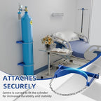 2 Pack Gas Cylinder Wall-Mounted Bracket,Blue Gas Cylinder Fixed Rack,Gas Cylinder Floor Mount Storage Stand,Durable Quality Gas Cylinder Holder with Screws and Safety Chain Supported
