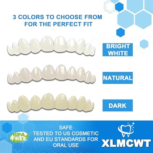 Snap-On Veneers Teeth & Dentures for Women – Reusable False Teeth Cover, Natural Look, Comfort Fit (3 Pairs)-010