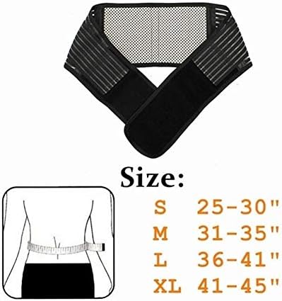 Lumbar Brace Belt Adjustable Elastic Infrared Self-Heating Magnetic Therapy Back Waist Support Double Pull Strap Lower Pain Relief (Size : M)