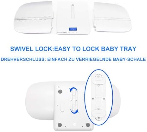 MomMed Baby Scale, Multi-Function Toddler Scale, Baby Scale Digital, Pet Scale, Infant Scale with Hold Function, Blue Backlight, Weight and Height Track