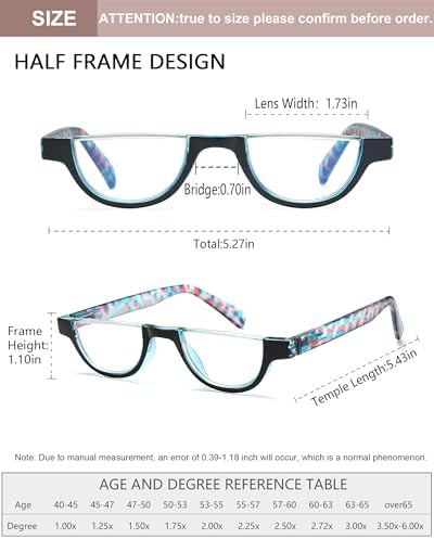 EYEURL Half Frame Reading Glasses for Women-4 Pack Blue Light Glasses Fashion Computer Readers for Women Anti UV Ray Eyeglasses with Spring Hinges 1.50