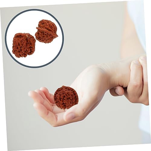 GLEAVI 4pcs Walnut Hand Massage Balls for Fitness and Relaxation Natural Hand Massagers for Muscle Relaxation and Improved Blood Flow for Home and Gym Use