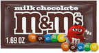 M&M'S Milk Chocolate Candy, Full Size 1.69 oz Bag, Pack of 36 Bulk Candy Chocolate