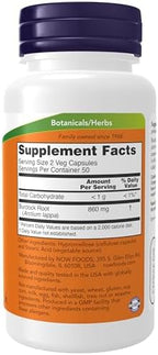 NOW Supplements, Burdock Root (Arctium lappa) 430 mg, Herbal Supplement, 100 Veg Capsules
