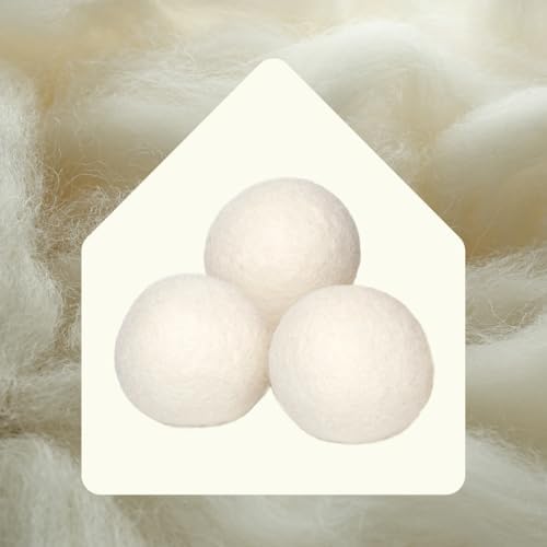 Plant Therapy Home Wool Dryer Balls 6-Pack 100% New Zealand Wool, Extra Large, Eco-Friendly, Reusable Natural Fabric Softener, All Natural & Chemical Free