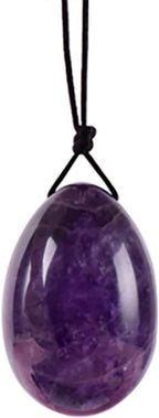 Drilled Natural Amethyst Jade Yoni Egg Set Kegel Jade Eggs Yoni Massage Kegel Exerciser with Box,1Pcs Small