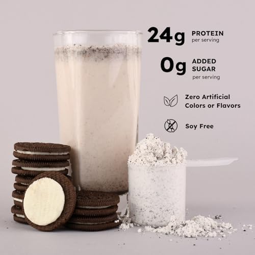 Earth Fed Muscle Husky Dunker Cookies 'n Cream Irish Grass Fed Whey Protein Isolate, Third-Party Certified. 24g Protein, Cookies & Cream - Non-GMO, Hormone Free, Soy Free - 2 LB, 27 Servings