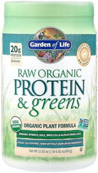 Garden of Life Raw Organic Protein & Greens Lightly Sweet, Vegan Protein Powder for Women and Men, Plant and Pea Protein, Greens, Probiotics, Gluten Free Low Carb Shake Made Without Dairy 20 Servings