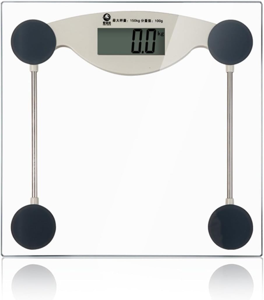 Digital Body Weight Scale with LCD, Square Electronic Bathroom Weighing Scale 290X280Mm High Strength Toughened Glass for Home Use Accurate Measurement