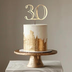 30 Cake Topper, Gold Acrylic 30th Birthday Cake Topper, Happy 30th Birthday Decoration, 30 Anniversary Party Supplies