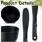 2 Pieces Rubber Facial Mask Mixing Bowl With Plastic Spatula Face Mask Bowl Silicone Mud Masks DIY Skin Care Cosmetic Mixing Tool For Home Beauty Salon Use, Black