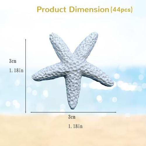 44 Pcs of Artificial Resin Starfish Plastic Starfish Fake Starfish (White)