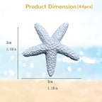 44 Pcs of Artificial Resin Starfish Plastic Starfish Fake Starfish (White)