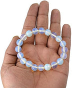 Aleafa Armlet Presents Natural Opalite Bracelet Crystal Stone 10 Mm Round Bead Bracelet for Reiki and Crystal Stones (Color : Light Blue) #Aport-4611