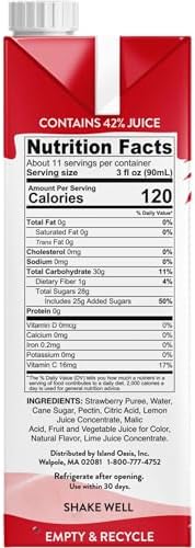 Island Oasis Strawberry Beverage Mix, 1 Liter