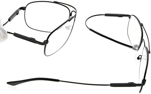 Eyekepper Mens Womens Memory Titanium Reading Glasses Bendable Bridge And Temple Readers (Black,+1.50)