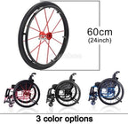 Pneumatic Rubber Tires - 2 Pcs 24" Replacement Wheelchair Rear Wheels with Quick Release Aluminum Hub, Bearing, and Axle 1/2