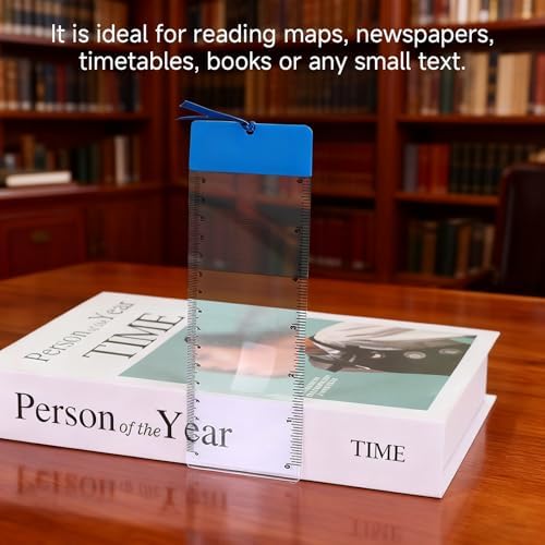 Bookmark Ruler Magnifying Glass, 10PCS Magnifying Glass Ruler, 3X Magnifying Glass, for Reading Small Fonts, Maps and Books