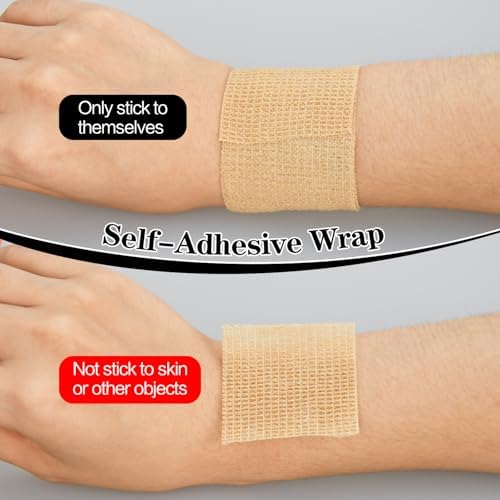 6pcs 2in Self Adhesive Bandage Wraps, Vet Wraps, 12 Colors to Choose, 5 Yard Self Adherent Wraps for Sports, Wrist, Ankle and Swelling