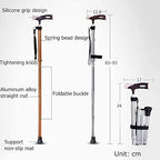 GeRRiT Crutch for The Elderly Folding Walking Stick for The Elderly Safe Additional Scales, Height Adjustable Aluminum Ladder, Crutches for The Elderly Man Woman Man W Decorate, Gold B