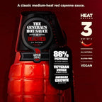 The General’s Hot Sauce Super 6 Hot Sauce Gift Set Variety with 5 Habanero, Cayenne or Jalapeño Pepper Hot Sauces & 1 Hot Maple Syrup - All-Natural, American Grown, Veteran-Owned, 6-Pack (6oz Bottles)