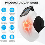 4-in-1 Knee Massager – Deep Heat, Red Light, Vibration & 3D Massage, Cordless and Portable with large LED Screen, Ideal for Joint Pain Relief & Post-Workout Recovery, Gift for Families and Friends