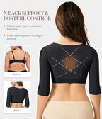 BRABIC Upper Arm Shaper for Women Fajas Post Surgery Compression Sleeves Front Closure Bra Arm Lipo Shapewear Tops