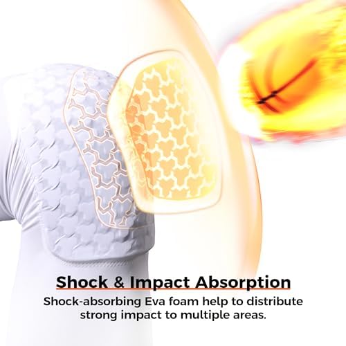 COOLOMG Basketball Knee Pads Compression Leg Sleeves for Volleyball Football Weightlifting Red M