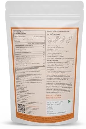 TeaNOURISH Turmeric Mint Tulsi Herbal Tea | Indian Superfoods | Blend of Turmeric, Tulsi & Peppermint | Immune Support | 100% NATURAL INGREDIENTS - 3.53oz/100g