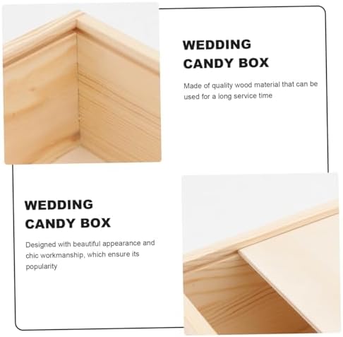 GAROZATION Wooden Wedding Candy Box 15x15x8cm Portable Candy Container with Drawer High-end Bridesmaid Box for Party Favor and Bridal Shower