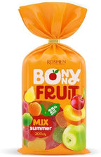 Roshen Bonny Fruit Summer Mix Gummy Candy, Made with 25% Fruit Juice, 200grams (Pack of 1)