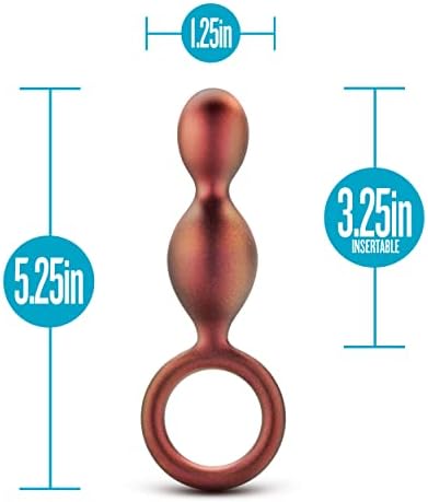 Blush Anal Adventures Matrix 5.25" Duo Loop Butt Plug - Dual Beaded Silicone Anal plug - Tapered Tip O-Ring Base - Satin Smooth Anal Trainer for Women Men Couples Adult Sex Toy Bum Plug -Copper Bronze