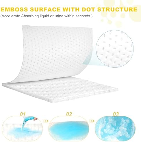 50 Pcs Super Absorbent Commode Pads | Locks Odor & Prevents Splash | Disposable Bedside Commode Liners Pads with Absorbent Gel for Adult Portable Toilet Chair Seat Bucket and Bedpan Home Medical Care