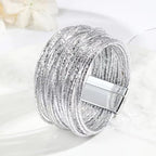 KunBead Leather Sparkly Wrap Bracelets for Women Handmade Braided Boho Multilayer Bracelet Wristband Cuff Bangle Boho Bohemian
