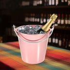 Garneck 100% Pure Copper Ice Bucket with Handle - Elegant Copper Container for Parties - Weddings and Home Bars for Chilling Wine Beer and Ice Stylish Metal Bucket
