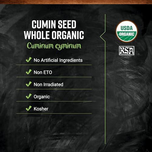 Frontier Co-op Organic Whole Cumin Seed, 1-Pound Bulk, Rich, Warm, Complex Earthy Spice Flavor, Certified Organic, Kosher