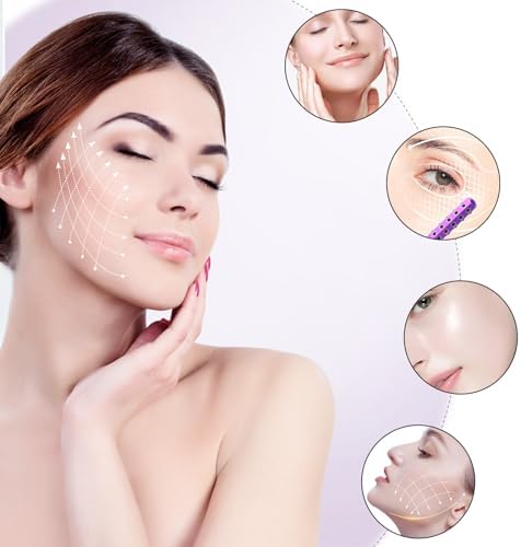 Up Lifting Massaging Beauty Roller Radiance Roller 30 Germanium Stone Face Roller for Uplift and Skin Care,Uplifting Face Massager for Valentines Day Gifts (Purple)