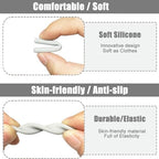 2 Pairs Silicone Glasses Ear Cushion, Eye Glasses Ear Grippers Anti Slip, Glasses Ear Grips Non Slip, Eyeglass Ear Cushions for Pain, Temple Sleeves Tips Ear Pads for Glasses Slip Preventer (BLK&Gry)