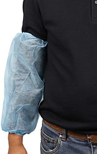 Greenour 200/1000 Counts Disposable Sleeve Covers for Arms Oversleeves Latex-free with Elastic Ends Blue 16 Inches
