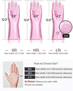Alimat PluS 3 Pack Reusable Cleaning Gloves Latex Free, Dishwashing Gloves with Cotton Flock Liner and Embossed Palm, Waterproof Household Gloves for Laundry, Gardening (Medium)