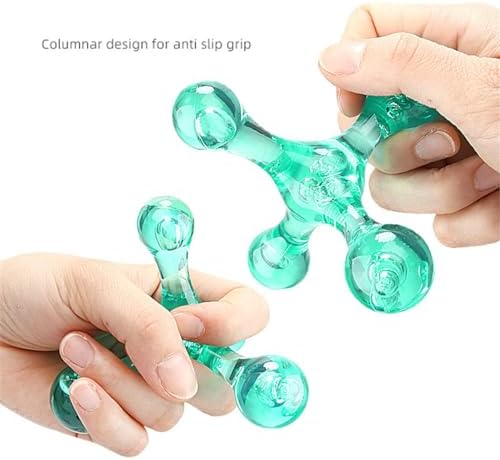 Trigger Point Massage Tools, 2 PCS 4 Point Manual Deep Muscle Tissue Trigger Massager, Handheld Palm Pressure Point Massage Tool, for Neck Shoulder Back Muscle Pain Relief (Blue)